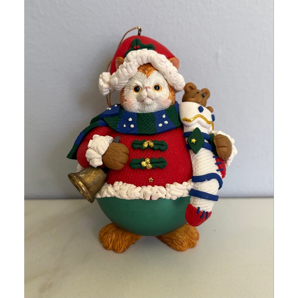 Vintage Traditions Collectible Glass Character Cat Ornament